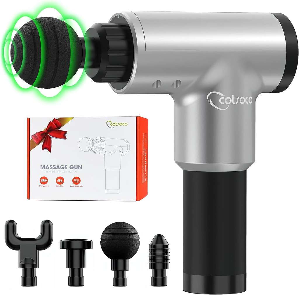 Massage Gun, Muscle Massage Gun Deep Tissue Body Massager, Quiet Professional Handheld 6 Speed - Sold by Go Fun Club / FBA
