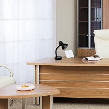 Simple Designs LD1003-BLK Basic Metal Flexible Hose Neck Desk Lamp